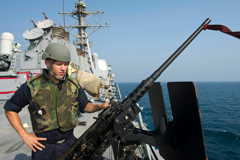 machine gun at sea