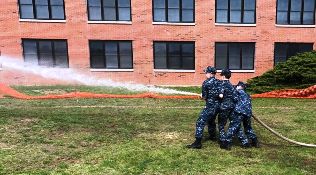 Cadets with hose
