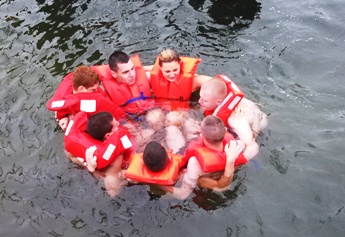 Cadets in water
