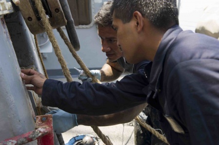 Churchill maintenance work at sea July 2015