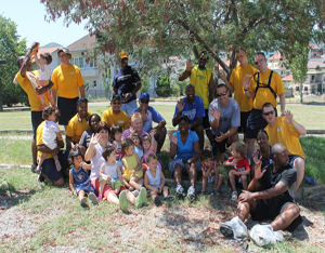 With orphans in Albania