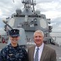 Council President Gerry Tighe visiting USS Winston S. Churchill (DDG 81) in May 2013