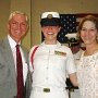 Sea Cadet CPO, K. Welborn, with her parents at May 2011 wetting down party.