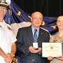 Presentation of  Navy League award at Bethel High School NJROTC unit in June 2013